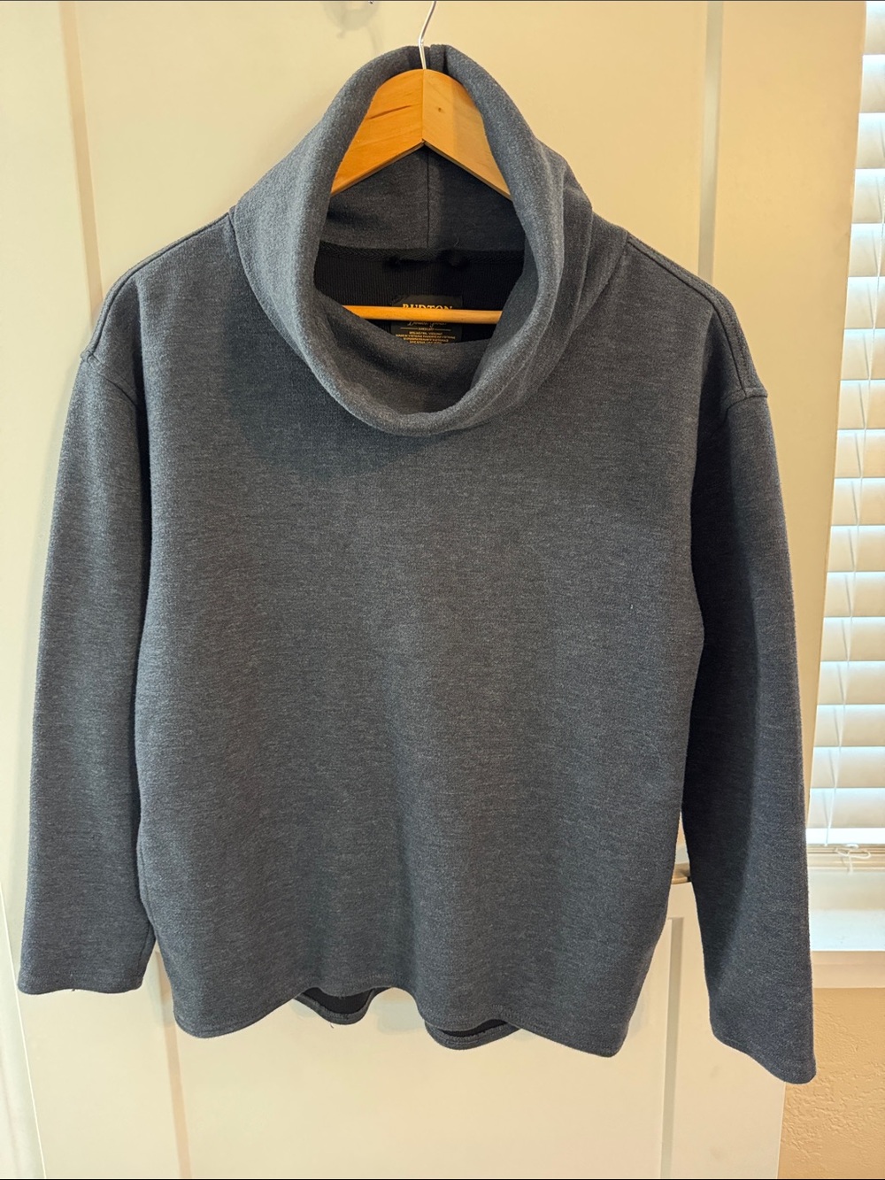 Burton Dark Gray Knit Cowl Neck Pullover Soft Long Sleeve Sweater Casual Top